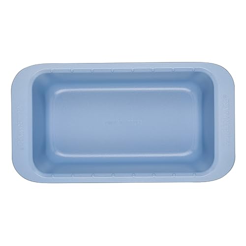 Farberware Easy Solutions Nonstick Bakeware Meatloaf/Loaf Baking Pan, 9 Inch x 5 Inch with Portion Marks - Blue - size: Loaf Pan (9 x 5 inches)