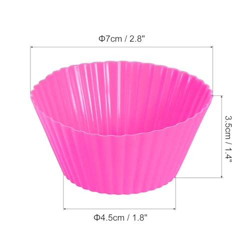 uxcell 36Pcs Silicone Cupcake Liners Non-Stick Baking Cup Rose Red - color: Rose Red, size: 3.5cm/1.4inch