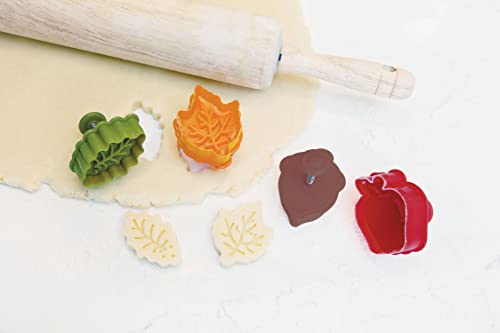 Talisman Designs Plunger Style Pie Crust Cutters, Fall Design, 4-Piece Set - style: Pie Crust Cutters - Fall