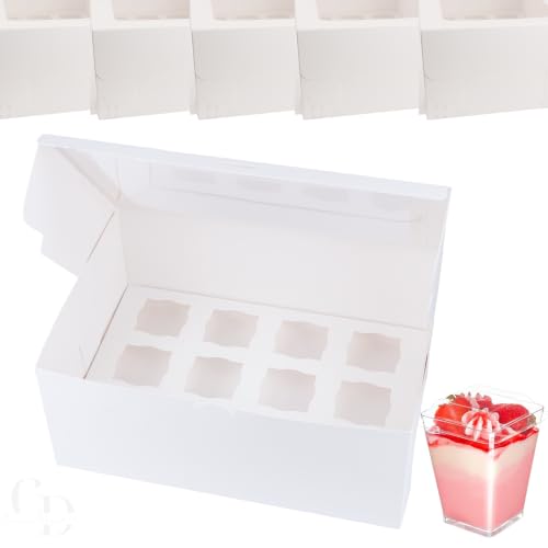 Dessert Shooter Box for 12 5oz square and round cups- 5 pack
