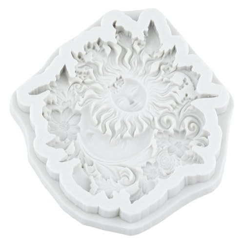 Moon Sun Face Silicone Mold Sun Moon Face Flower Fondant Molds - color: Style G