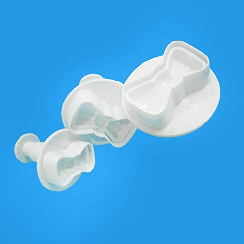 3Pcs/Set 3D Bowknot Shape Fondant Plunger Cutter Cookie Stamp