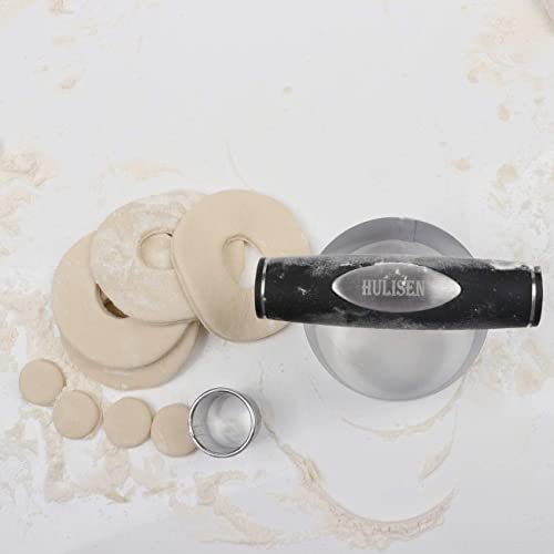 HULISEN 3.5 inch Biscuit Cutter, Stainless Steel Cookie Cutter with Handle - size: 3.5" Round Cutter