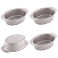 CHEFMADE Mini Cheese Cake Pan Set, 3.7-Inch 4Pcs Non-Stick Oval Cake and Loaf Bakeware for Oven and Instant Pot Baking (Champagne Gold) - size: 05 - 3.7" Oval 4Pcs