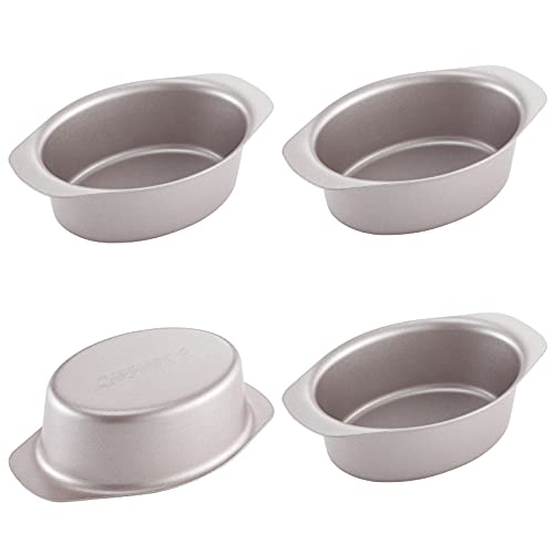 CHEFMADE Mini Cheese Cake Pan Set, 3.7-Inch 4Pcs Non-Stick Oval Cake and Loaf Bakeware for Oven and Instant Pot Baking (Champagne Gold) - size: 05 - 3.7" Oval 4Pcs