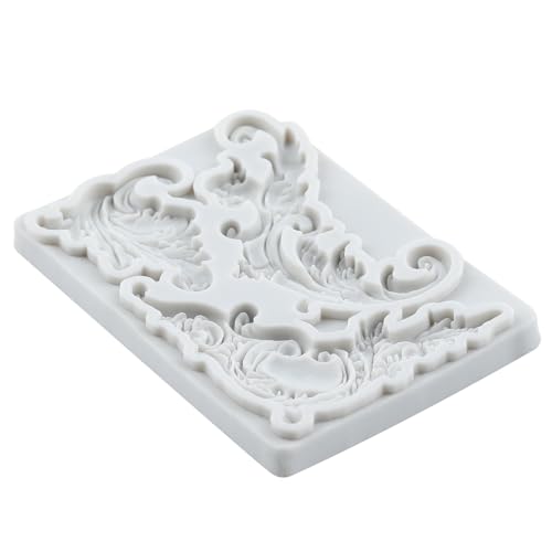 Baroque Fondant Mold Curlicues Scroll Relief Lace Silicone Molds - color: Style T
