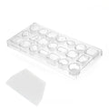 21 Grid Chocolate Candy Mold PC Polycarbonate Chocolate Making Mould with Scraper (Multiple patterns) - color: Multiple patterns