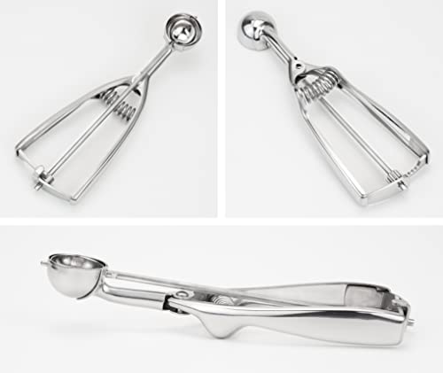 18/8 Stainless Steel Small Ice Cream Scoop Disher Melon Baller 0.6 Tablespoon - size: #100 (0.6 Tbsp)