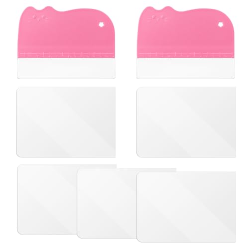 2 Pcs Cake Scraper Smoother Included 5 Transparent Scrapers
