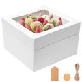 NEOACT 4 Pack Cake Boxes, White Cake Boxes with Window, 12x12x6 In - size: 4 Pcs-12x12x6 inches