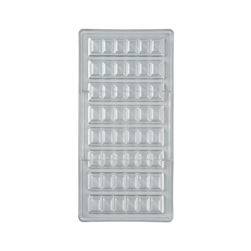 Restaurantware-Pastry Tek 10.8 x 5.3 Inch Chocolate Bar Mold, 1 Dishwashable Chocolate Mold - 8 Cavities, Freezable, Clear Polycarbonate, For Protein and Energy Bar, Candy, Easy To Release