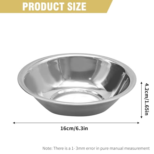 10 Pack 6.5 Inch Small Stainless Steel Bowls for Prep and Cereal