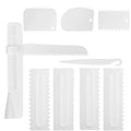 9 Pcs Cake Scraper Set for Cake Cream Baking Decorating (White)
