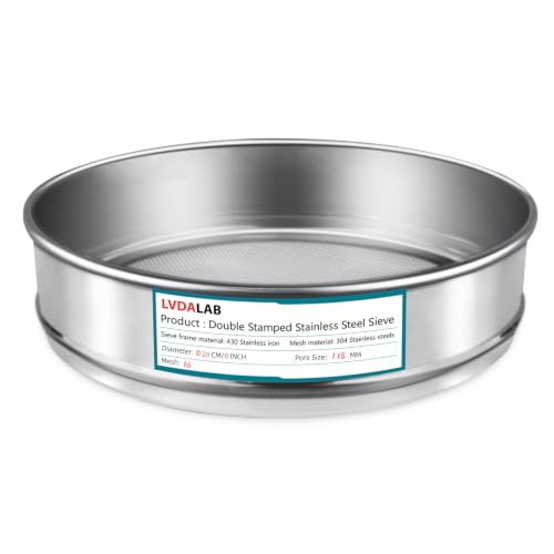 7.9" (20cm) 304 Stainless Steel Lab Sieve, 16 Mesh (1.18mm) Screen Sifter - size: 16Mesh(1.18mm)/Ф7.9in