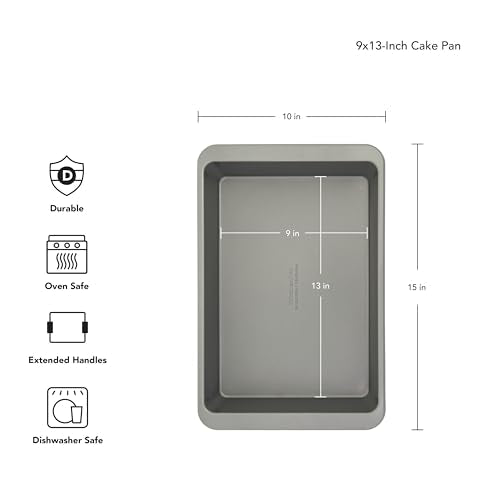 KitchenAid Nonstick Aluminized Steel Cake Pan, Dishwasher Safe, Contour Silver, 9 x 13 Inch (Pack of 6) - color: Contour Silver, size: 9 x 13-Inch (Pack of 6)