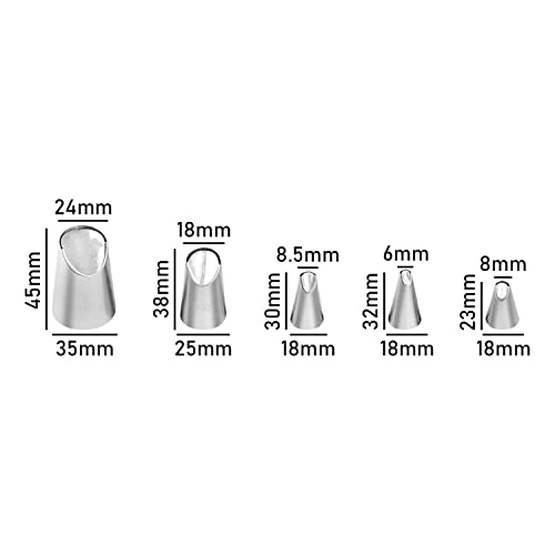 5+7+7 Pieces Rose Flower & Leaf Piping Tips Set Cake Decorating Tips Icing Piping Nozzles Set Cupcake Decorating Kit Cupcake Pastry Tool Stainless Steel