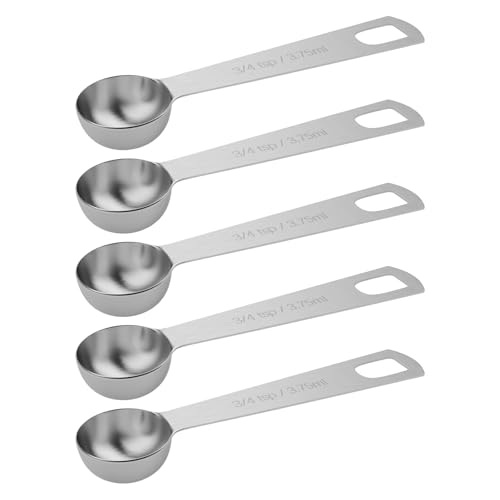 5PCS 3/4tsp(1/4tbsp, 3.75ml) Measuring Spoon, Stainless Steel Teaspoon - size: 3/4tsp