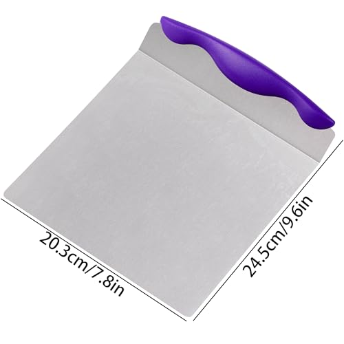Cake Safe Lifter 7.8"x9.6" Stainless Steel Pizza Transfer Shovel Cookie Spatula - color: Purple
