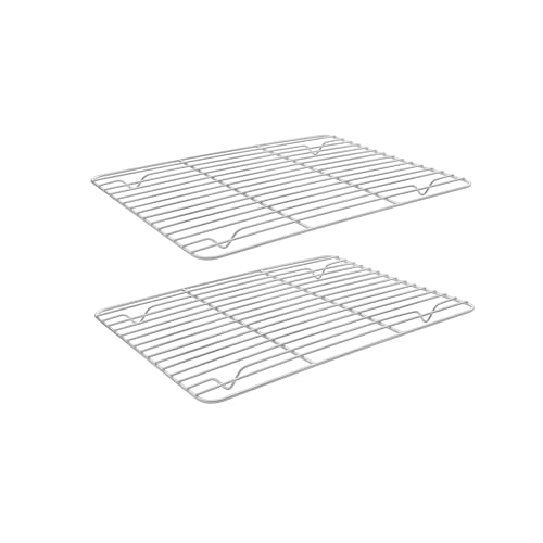 Homikit 2 PCS Cooking & Baking Cooling Rack,15 x 11 Inch Stainless Steel - size: 15.2*11.2 Inch