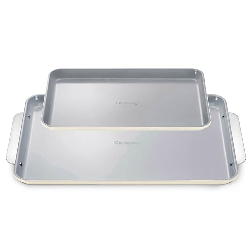 Caraway Non-Stick Ceramic Baking Sheet Duo - color: Cream, size: Baking Sheet Duo