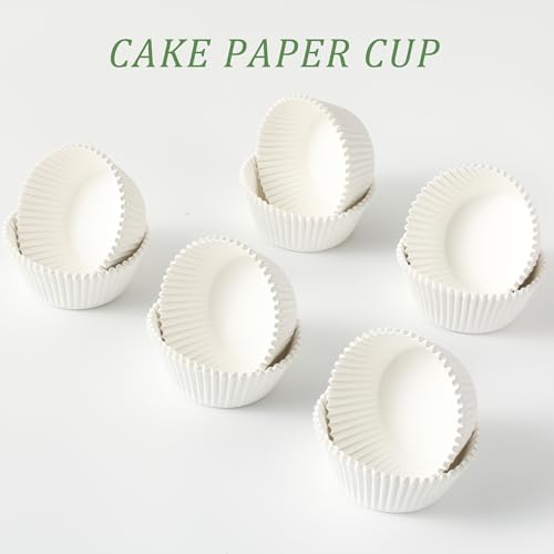 1000 Count White Paper Cupcake Liners, Mini Size 1.4 Inch, Unbleached Baking Cups for Muffins and Cupcakes (White, 1.4 Inch) - color: White, size: 1.4 Inch
