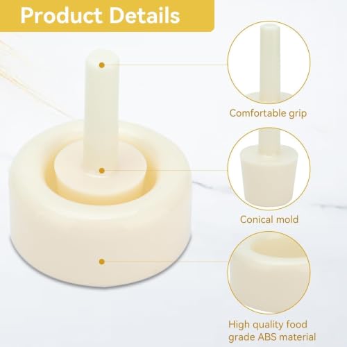 2PCS Waffle Cone Shaper, Cone Ice Cream Maker Cone Roller Waffle Rolling and Forming Tool Cone Roller Egg Roll DIY Mold Waffle Cone Mold Kit Pastry Ice Cream Waffle Cone Mold for Kitchen, White