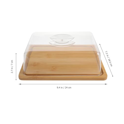 Acrylic Cake Stand with Dome Clear Cake Plate with Lid Rectangular Tray for Cakes Cupcakes Muffins Parties Restaurants 9.44 X 7.28 X 2.95 in