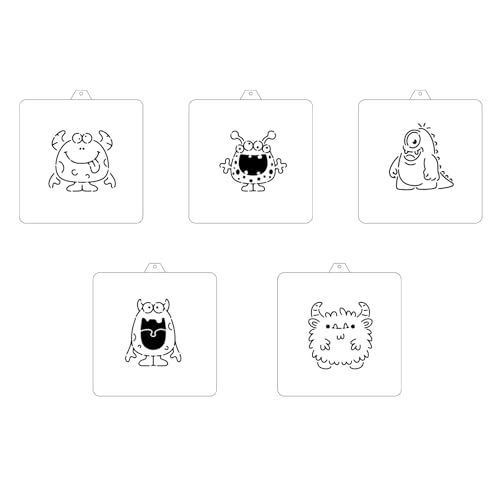 Reusable PYO Cookie Stencil Paint Your Own Custom Design Unique Cookies Stencils Creates Custom Coloring Pages Designs, Perfect for Kids, Parties, and Bakers. Detailed Designs. - style: Monster