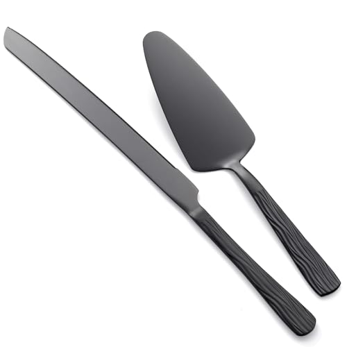 Black Stainless Steel Cake Cutter Set - color: Black