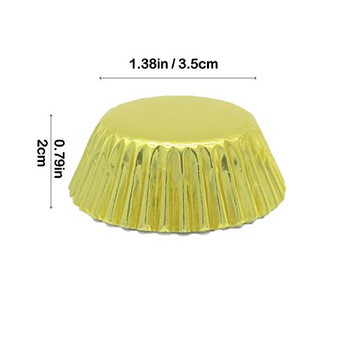 Mini Gold Foil Cupcake Liners Muffin Baking Cups for Party and More, 300-Count - color: Gold