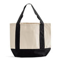 TBF 12 Pack Mini Iconic Canvas Shopping Bags with Gusset – Reusable Eco-Friendly Tote Bags with Handles - color: Black