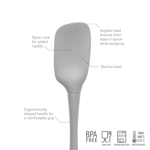 Tovolo, Spoonula Flex Core Silicone Gray - color: Oyster Gray
