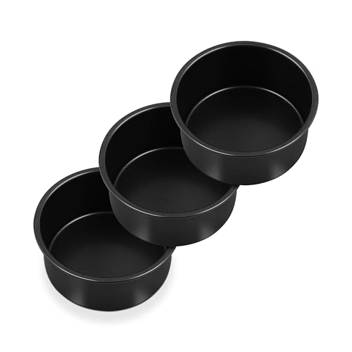 P&P CHEF 4 Inch Cake Pan Set of 3, Non-Stick Round Cake Pans - size: 4 Inch