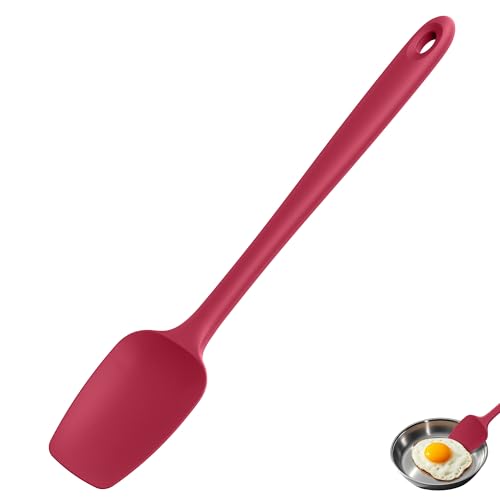 U-Taste 14" Long Silicone Spoonula, 600°F High Temp Spoon Spatula, Red - color: Red, size: 14 in (spoon spatula)