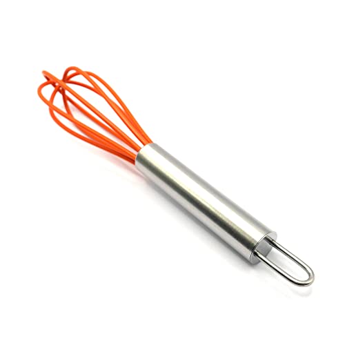 Mini Whisks 6 inch 2Pcs Stainless Whisk+silica gel, Hand Egg Mixer for Flour Cake Egg, Kitchen Cooking Baking Use Whisk