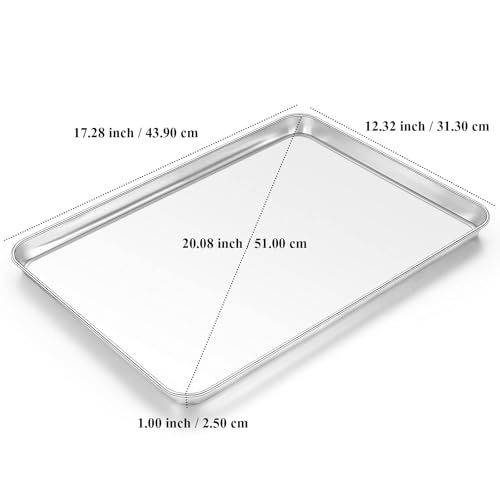 Baking Sheet with Rack Set, Stainless Steel Cookie Sheet with Cooling Rack - size: 17½ inch