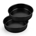 P&P CHEF 7 Inch Cake Pan Set, Round Baking Cake Pans, Black & 2 Pcs - color: Black, size: 7 Inch