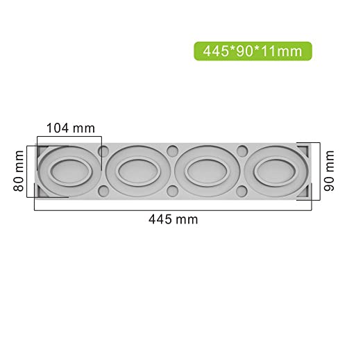 Silicone Love Heart Tree Leaf Lace Molds - Chocolate Candy Fondant Cake Fondant Silicone Mold Clay Mould for Cupcake (Oval F 17.8x3.6x0.44inch) - size: Oval F_17.8x3.6x0.44inch