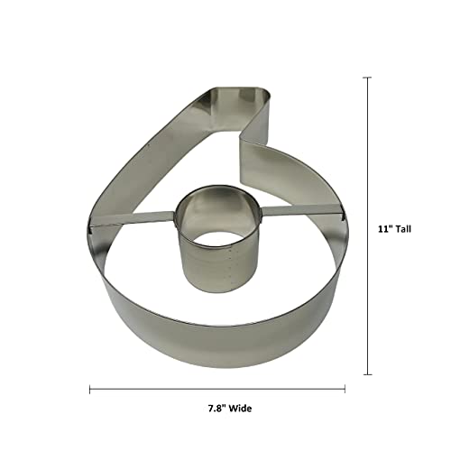 Ateco Extra Large Number 6 or 9 Cake Cutter - size: #6 or #9, 11-inches Tall