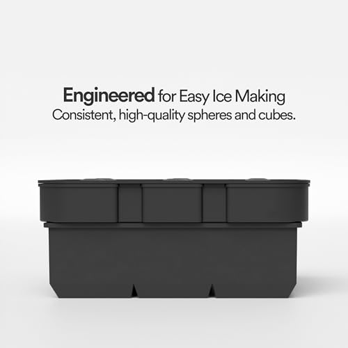 Silicone Ice Cube Trays, 2 Inch Square Ice Molds & Sphere Combo, BPA Free - color: Small 6+6 (Black)
