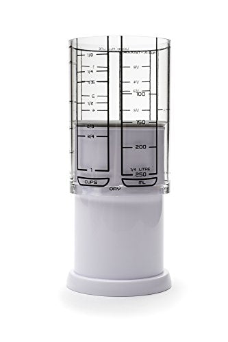 KitchenArt 1 Cup Adjust-A-Cup, Plastic, White - color: White/Clear - 1 Cup
