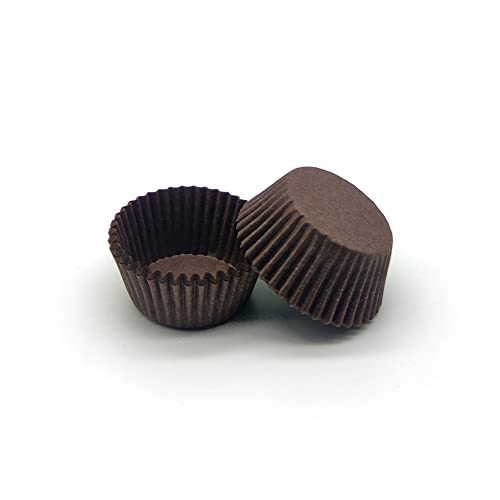Brown Mini Cupcake Liners Natural Greaseproof Paper Muffin Baking Cups, 500-Count - color: Brown