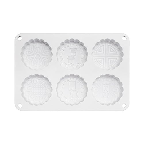 6 Flower Silicone Cake Mold Handmake DIY Bread Mould Silicone Moulds For Cake Mooncake Mold Cake Tools (Mooncake O_8.52 X5.8 X0.84 inch) - size: Mooncake O_8.52 X 5.8 X 0.84 inch