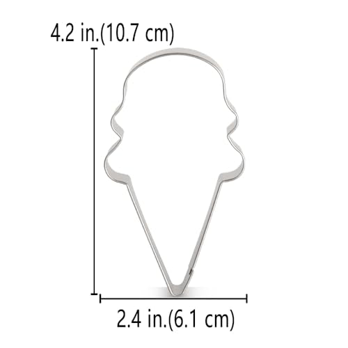 LILIAO Ice Cream Cone Cookie Cutter 4.2 inches (Two Scoop) - size: Two Scoop