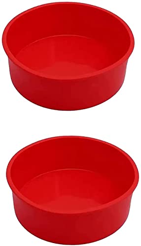 2pcs 6 Inch Silicone Cake Pan for Baking, Round Cake Molds Pan Silicone Baking Molds Non-Stick Quick Release Suitable for Cheesecake Chocolate Cake Brownie Cake puddings - size: 6inch, style: Round