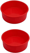 2pcs 6 Inch Silicone Cake Pan for Baking, Round Cake Molds Pan Silicone Baking Molds Non-Stick Quick Release Suitable for Cheesecake Chocolate Cake Brownie Cake puddings - size: 6inch, style: Round
