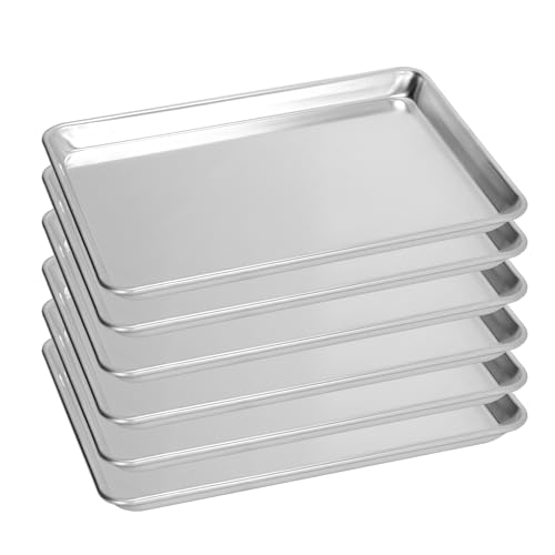 BIEAMA 6 Pack 15" x 21" Baking Sheet Pan, Aluminum Large Size Cookie Sheets - size: 6PACK 15"×21"