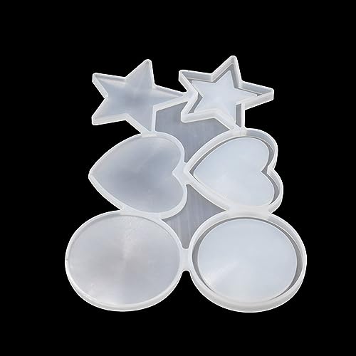 mostsom Star Love Heart Silicone Lollipop Mold Jelly Candy Chocolate Soap Bakeware Mould Reusable Variety Shapes Cake Decor 2PCS (J_ Star Love Heart) - size: J_ Star Love Heart