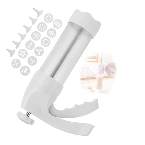 OUKENS Cookie Press Kit, Spritz Cookie Press Biscuit Maker Set for Baking with 12 Discs & 6 Icing Nozzles, for Butter Cookies, Cake Decorating, Diy Desserts