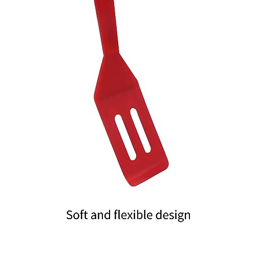 Small Spatula, 2 PCS Mini Tiny Flexible Silicone Kitchen Turner Spatulas Set for Nonstick Cookware